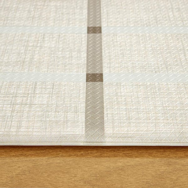 Basic Comfort Plus Windowpane Plaid Beige 18 in. x 39 in. Anti Fatigue Mat