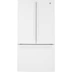 35.8 in. 27 cu. ft. Standard Depth Retro French Door Refrigerator in White with Door Alarm, Hidden Hinge, LED Light Type