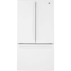 35.8 in. 27 cu. ft. Standard Depth Retro French Door Refrigerator in White with Door Alarm, Hidden Hinge, LED Light Type