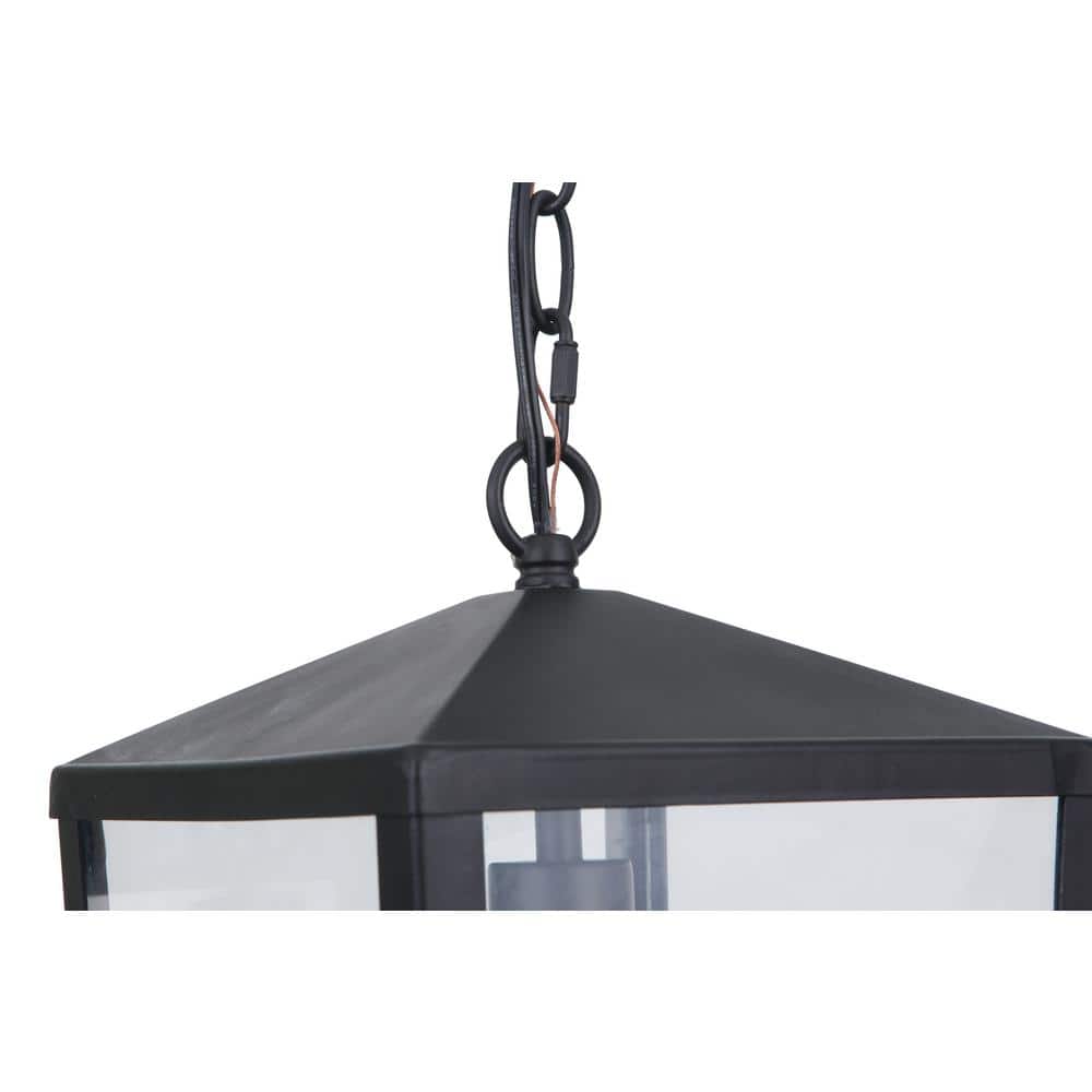 Midnight Black Glass 1-Light Outdoor Pendant