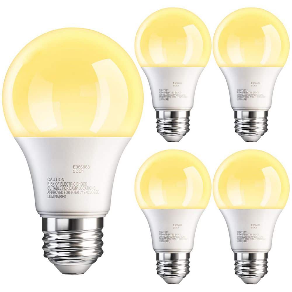 60-Watt Equivalent A19 Non-Dimmable LED Light Bulb E26 Base 2700K Soft White (5-Pack)