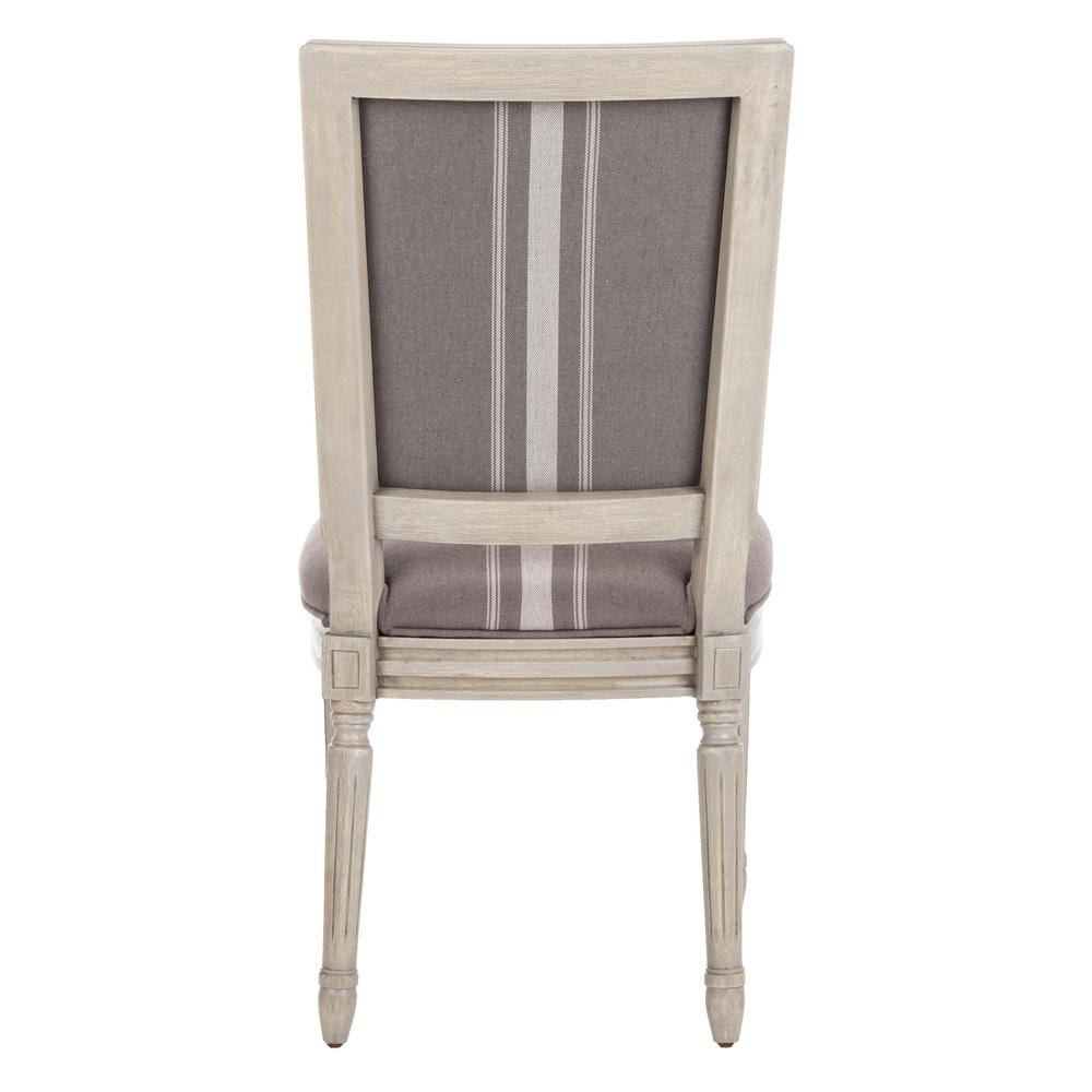 Elegant Transitional Grey Linen Upholstered Side Chair Set