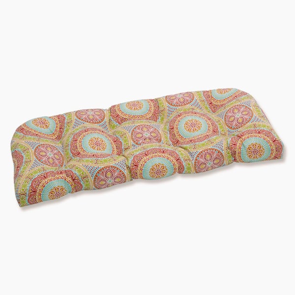 Pillow Perfect Novelty Rectangular Outdoor Bench Cushion in Pink