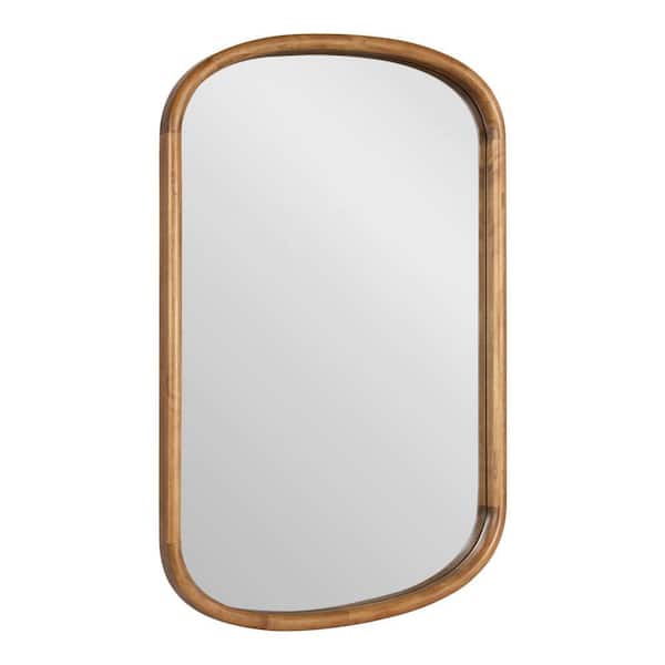 Talma Rustic Brown 24 in. W x 36 in. H MidCentury Capsule Wood Wall Mirror