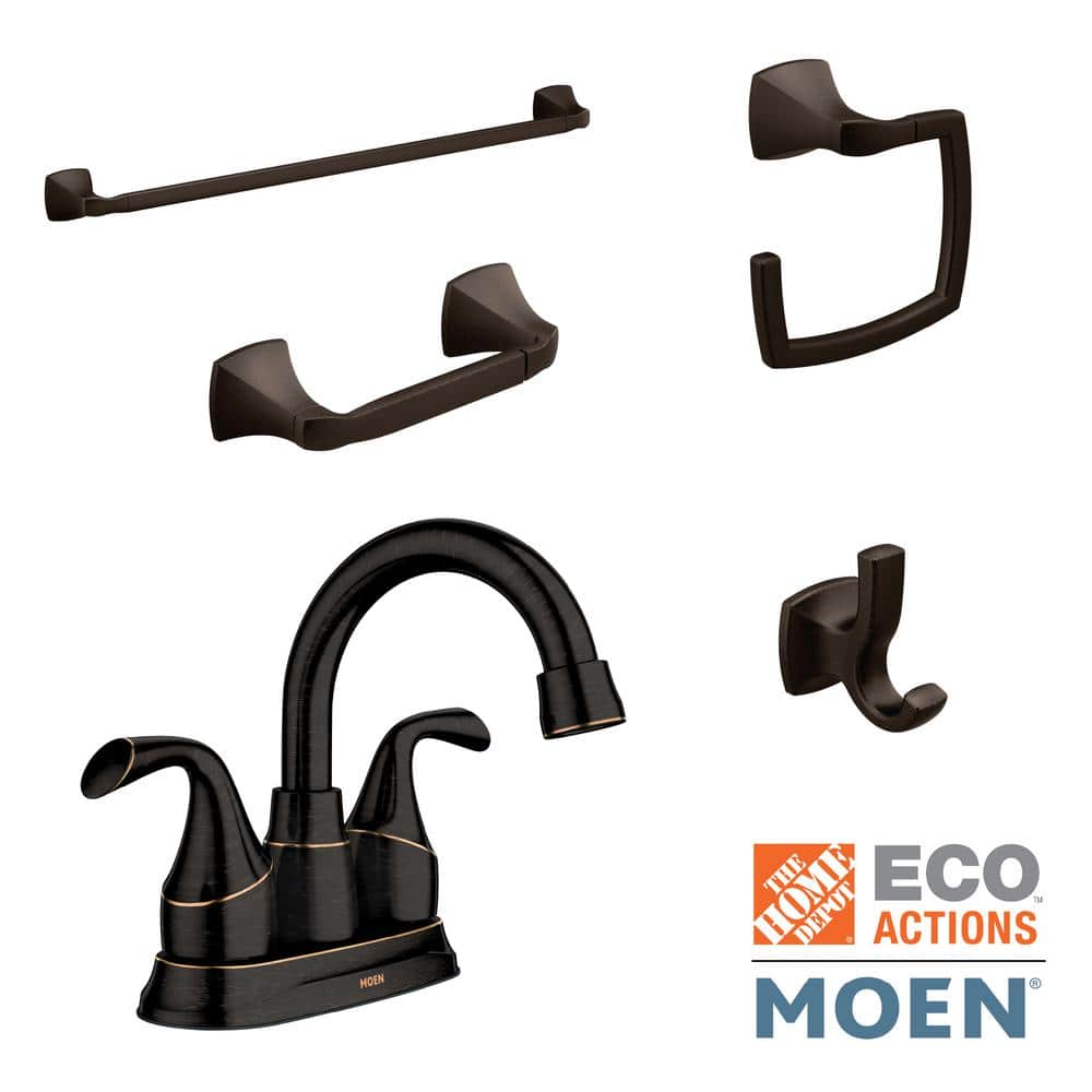 MOEN Idora 4 in. Centerset 2Handle Bathroom Faucet Combo Kit with Bath