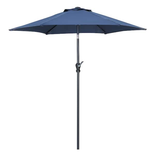 OVASTLKUY 7.5 ft. Market Table Outdoor Patio Umbrella in Navy Blue MAOV ...