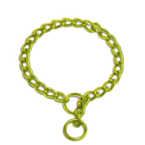 Platinum Pets 22 in. x 2.5 mm Coated Steel Chain Training Collar in Lime