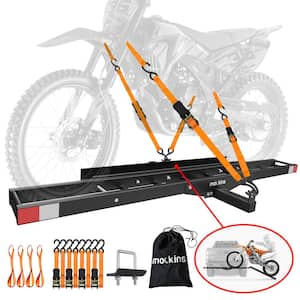 510 lbs. Capacity Steel Hitch Mount Dirt Bike Carrier 73'' Motorcycle Carrier with Loading Ramp, Straps and Stabilizer