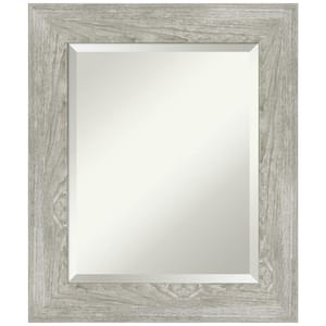 Medium Rectangle Distressed Grey Beveled Glass Modern Mirror (26 in. H x 22 in. W)