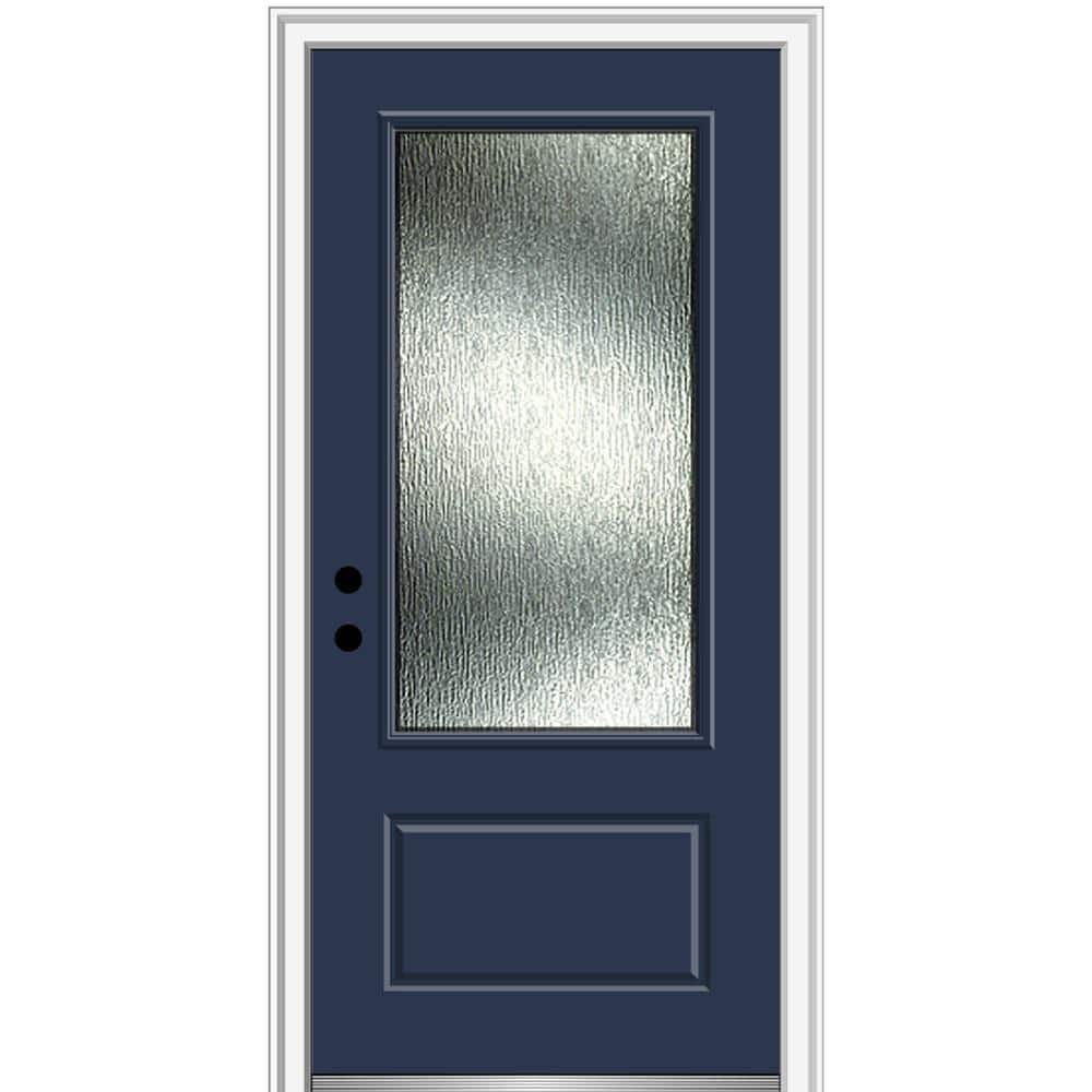Rain Glass 36 in. x 80 in. Right-Hand/Inswing Painted Revival Blue Fiberglass Prehung Front Door on 6-9/16 in. Frame price history on PriceWatchPro