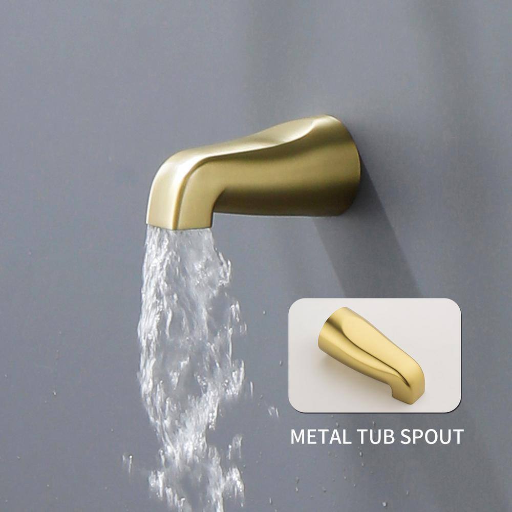 Brushed Gold Triple Handle Multi-Head Wall Mounted Shower System