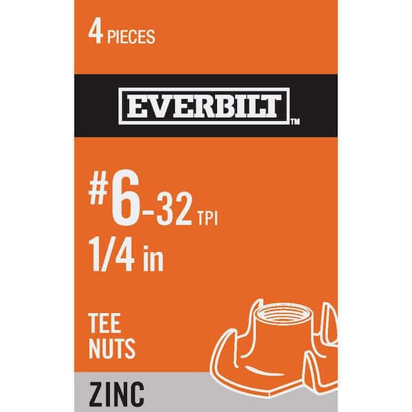 Everbilt #6-32 Zinc Plated Tee Nut (4-Pack)