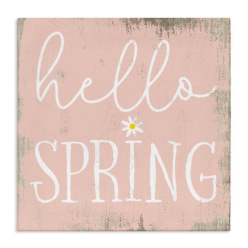 Rustic Hello Spring by Daphne Polselli Unframed Nature Graphic Art Print 30 in. x 30 in. price history on PriceWatchPro
