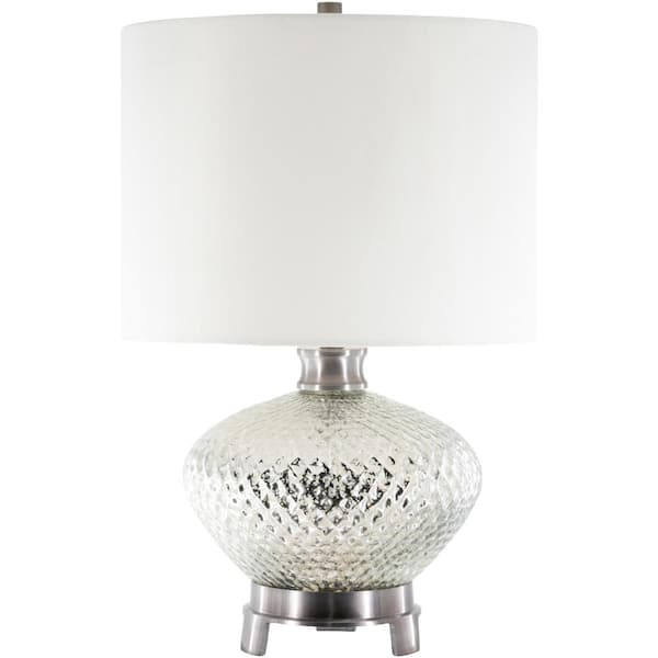 Artistic Weavers Cerros 25.25 in. Silver Indoor Table Lamp with Ivory Drum Shaped Shade