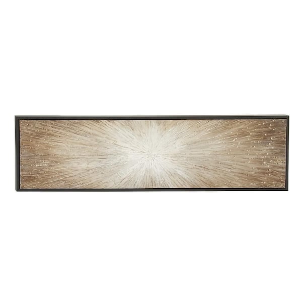 1- Panel Starburst Radial Framed Wall Art with Black Frame 20 in. x 71 in.