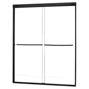 Cove 54 in. W x 55 in. H Sliding Semi Frameless Tub Door in Oil Rubbed Bronze Finish with Clear Glass