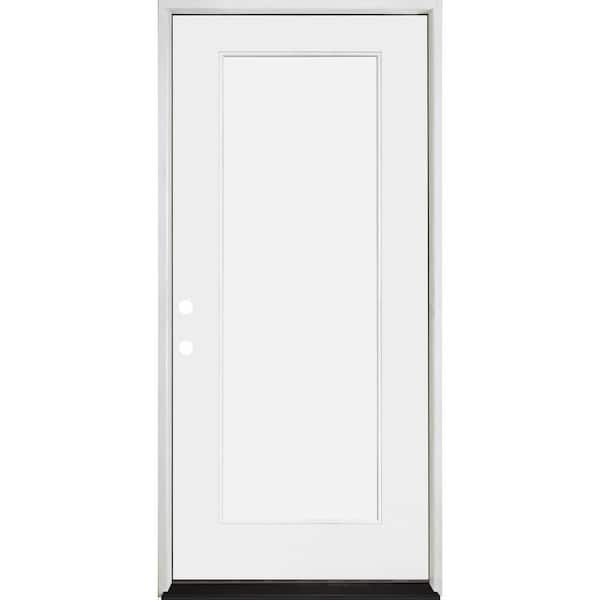 Steves & Sons Legacy 30 in. x 80 in. Full-Lite Clear Glass RHIS Primed Unfinished Fiberglass Prehung Front Door