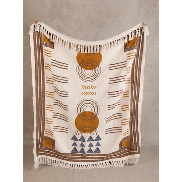 GAURI KOHLI Aarya Multicolored Throw Blanket 50 in. x 60 in.