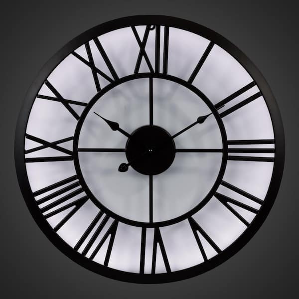 La Crosse Clock 19.7 in. Edison Lighted Analog Quartz Wall Clock