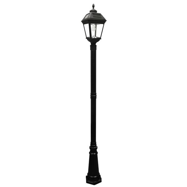 GAMA SONIC Imperial Bulb Series Single Black Integrated LED Outdoor Solar Lamp Post Light with GS Solar LED Light Bulb