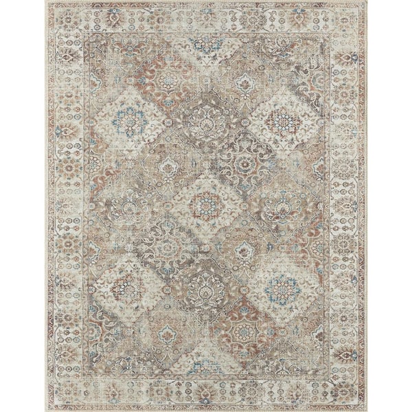 Tayse Rugs Parker Oriental Multi 5 ft. x 7 ft. Machine Washable Indoor Area Rug