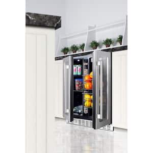 24 in. 4.6 cu. ft. Dual Zone Pantry Cooler Mini Fridge in Stainless Steel without Freezer