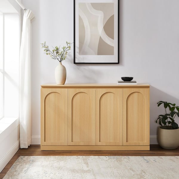 CROSLEY FURNITURE Marco Ash MDF 56.38 in. Sideboard