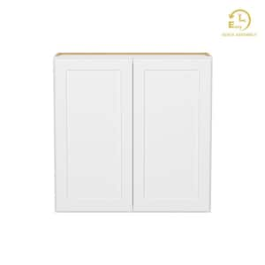 Easy-DIY 36 in. W x 12 in. D x 36 in. H in Shaker White Ready to Assemble Wall Kitchen Cabinet 2 Doors-2 Shelves