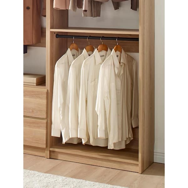 Klair Living Prosper 128 in. W Oak Tower System Freestanding-Shelf