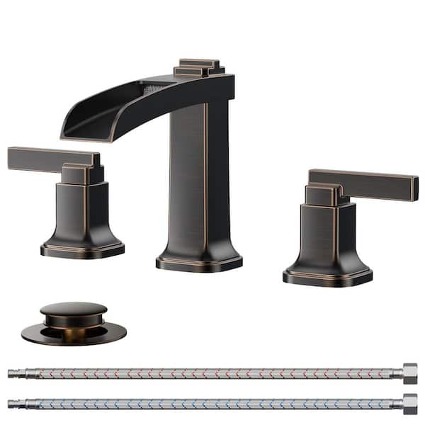 Forious pro 8 in. Widespread Double-Handle Bathroom Faucet with Pop-Up Drain 3-Hole Vanity Sink Faucet in Oil Rubbed Bronze