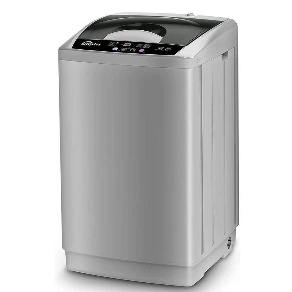 1.8 cu.ft. Full Automatic Top Load Washer in Gray with Drain Pump, Faucet Adaptor, 8 Wash Programs