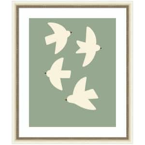 Belmont ''Minimalist Birds Poster 4 Green'' by Laura Moss Animals Framed Art Print 26 in. x 22 in.