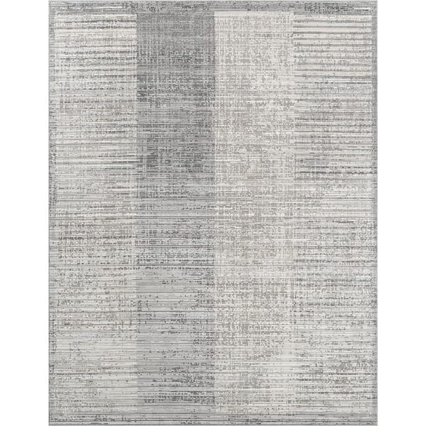 Celeste 4 ft. x 4 ft. Grey Tones Abstract Washable Area Rug