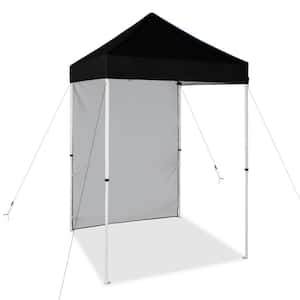 5 ft. x 5 ft. Black Pop Up Canopy with 1 Removable Sunwall