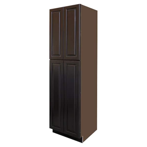 LaPort Assembled 24 in. x 90 in. x 24 in. Wall Pantry with 4 Doors 6 Shelves in Dark Espresso
