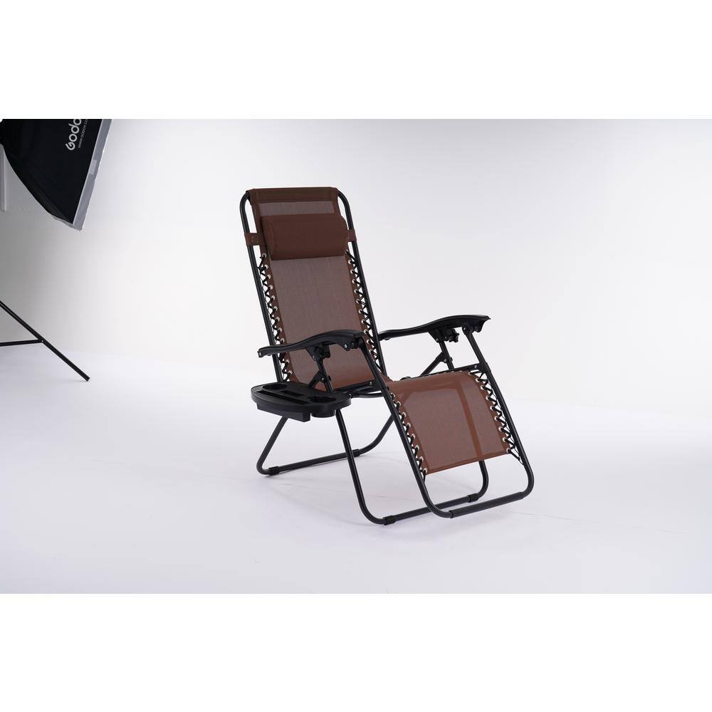 2-Piece Metal Outdoor Chaise Lounge Recliner Chair For Patio Lawn Beach Poo