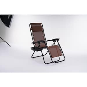 2-Piece Metal Outdoor Chaise Lounge Recliner Chair For Patio Lawn Beach Pool Side Sunbathing in Brown