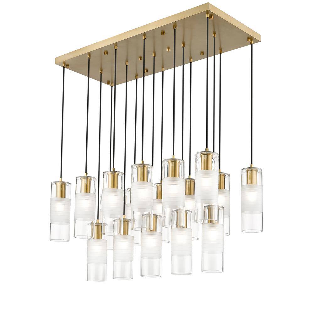 Alton 42" Modern Gold and Nickel Linear Chandelier