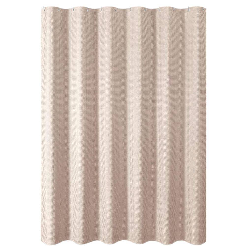 Heavy Duty Waffle Textured 72 in. W x 72 in. L Fabric Shower Curtain Sets i