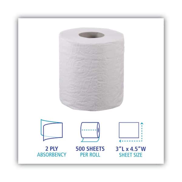 Bulk Toilet Paper for Businesse, Individually Wrapped for Commercial Use,  2-ply Standard Roll with 450 Sheets/Rol (3 Pack)