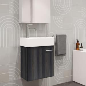 Colmer 18 in. Single, 1 Cabinet, Bathroom Vanity in Black with White Countertop with White Basin