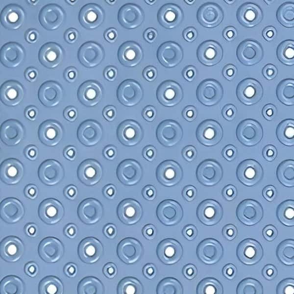 40 in. x 16 in. Blue Geometric Plastic Rectangle Bath Mat
