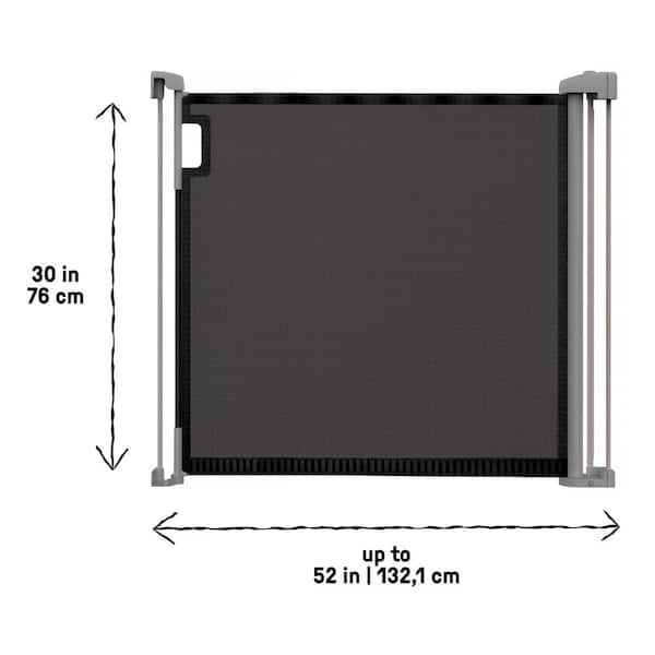 The Thruway 52W Series Pet and Baby Retractable Gate with Tuck Away Mesh, Hardware Mounted, 30 in. Tall