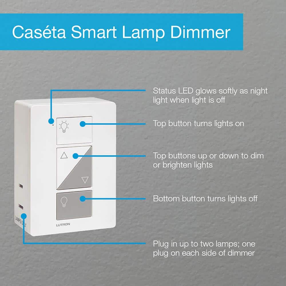 Lutron White Wireless Smart Dimmer Switch with Remote Control