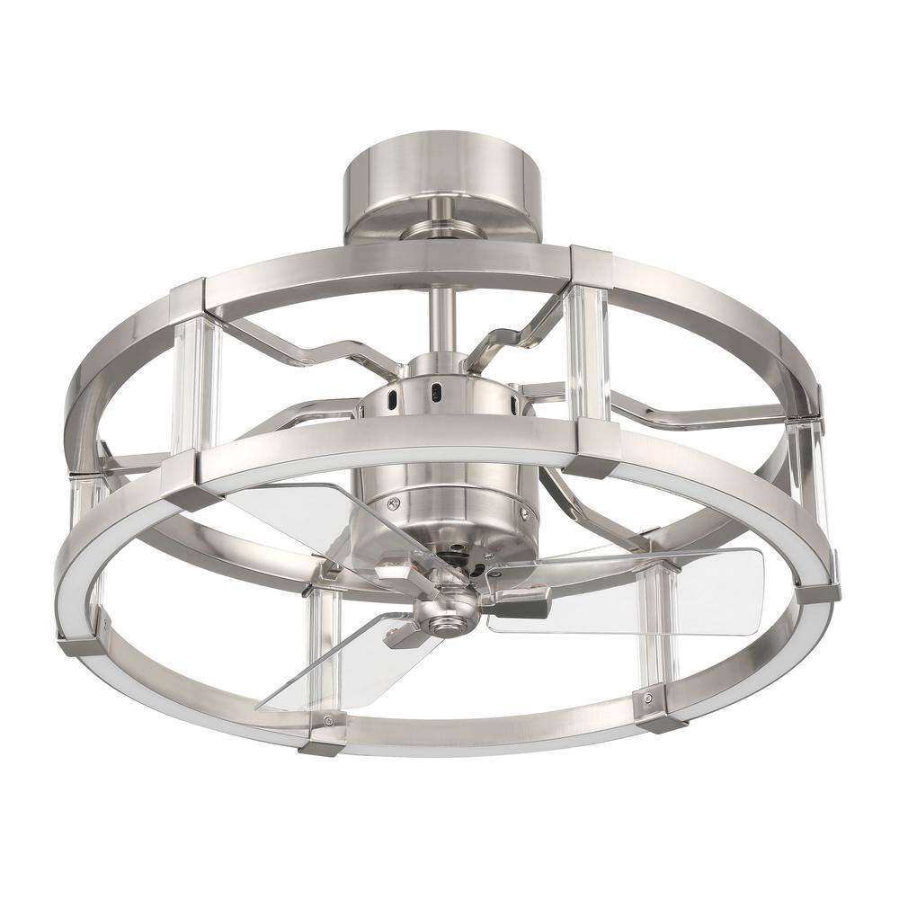 Brushed Polished Nickel 18" Ceiling Fan with LED Lights and Remote