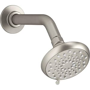 Awaken 3-Spray Patterns 3.6 in. Wall Mount Fixed Shower Head in Vibrant Brushed Nickel