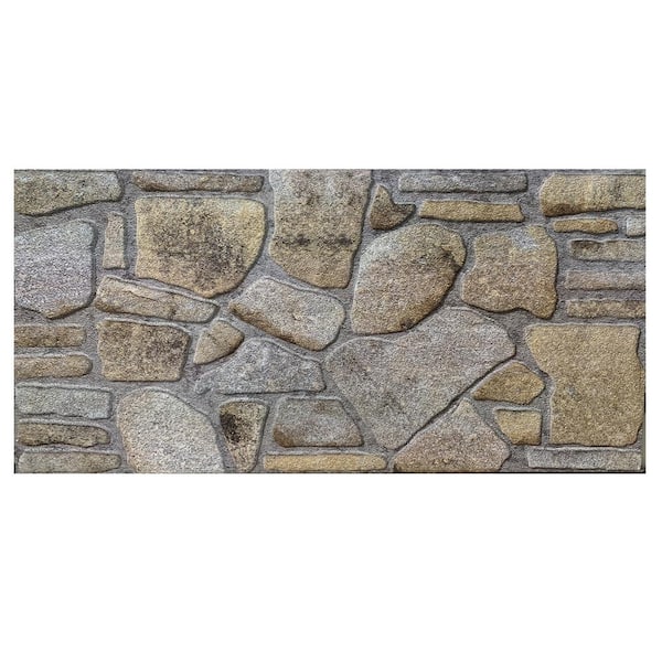 Dundee Deco 4/5 in. x 3-1/4 ft. x 1-3/5 ft. Gold Lilac Multi-Colored Faux Stone Styrofoam 3D Decorative Wall Paneling 5-Pack