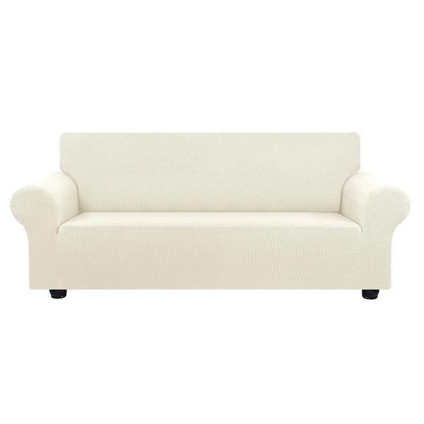 Medium Beige Stretch Loveseat Sofa Cover Slipcover for 2-Cushion Couch (55 in. -78 in.) Furniture Protector