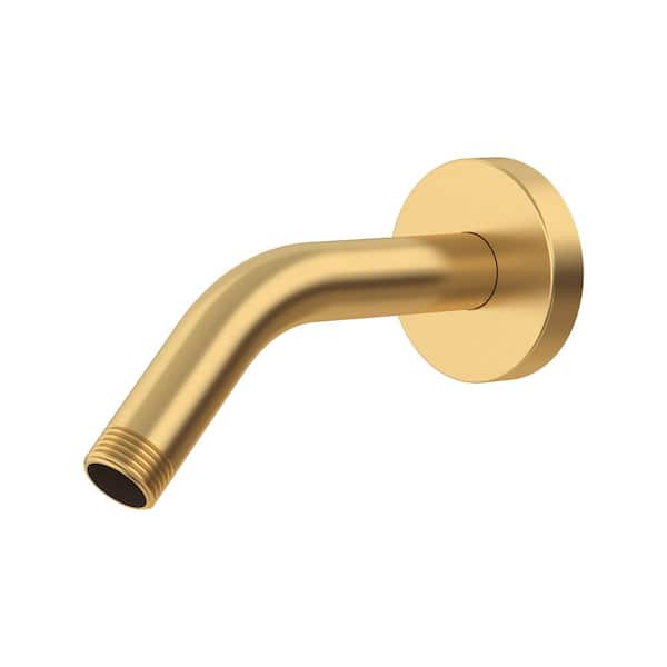 Modern Shower Arm and Flange in Brushed Cool Sunrise