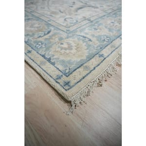 Beige 8 ft. x 10 ft. Hand-Knotted Wool Classic Floral Rug Area Rug